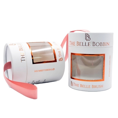 Scatole cosmetiche personalizzate con tubo di carta di cartone per timbratura oro con finestra