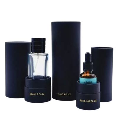 30ml 50ml 100ml Bottiglia di profumo in tubo di cartone kraft nero con inserto in EVA