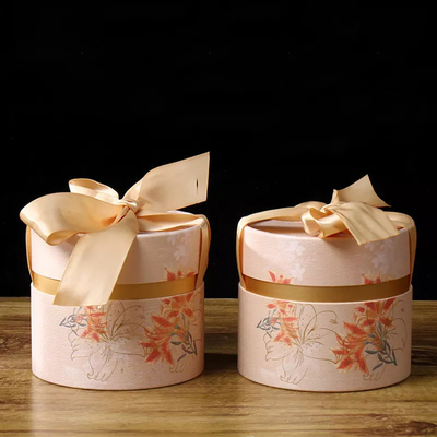 Scatola tubolare elegante personalizzata con confezione regalo in nastro Tubo per imballaggio caramelle nuziali