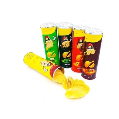 Contenitore di snack per patatine in linea di alluminio per imballaggio alimentare in tubo di carta personalizzato