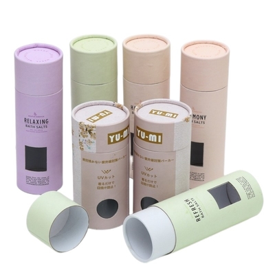 Tubo di carta cosmetico OEM con finestra per cilindro di carta per la cura personale dell'imballaggio del sale da bagno