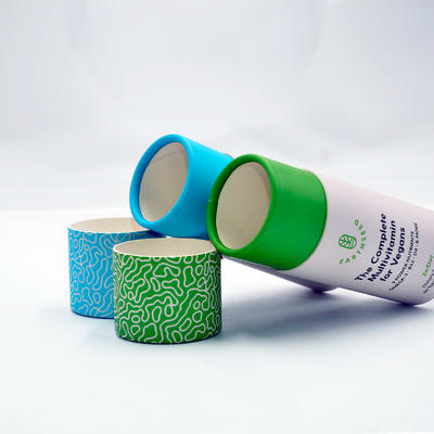 Scatola tubolare in cartone ecologico per uso alimentare per l'imballaggio di capsule di supplemento