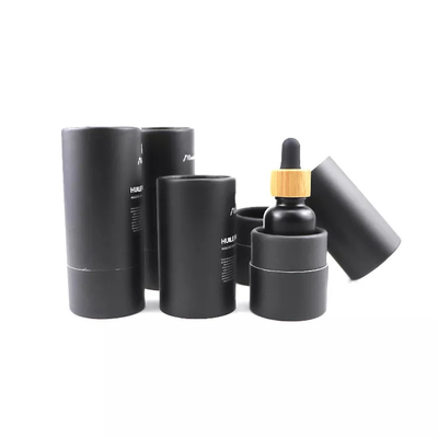 Scatole di tubo di cartone nero per flaconi contagocce di olio essenziale Tubi per imballaggio cosmetico