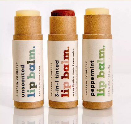i tubi del balsamo di labbro di carta kraft di 0.5oz, cartone del deodorante del cartone spingono verso l'alto i tubi