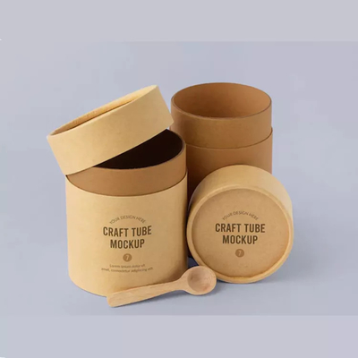 Logo Cylinder Food Packaging su ordinazione, metropolitana di carta kraft che imballa per il chicco di caffè