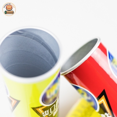 Contenitore di snack per patatine in linea di alluminio per imballaggio alimentare in tubo di carta personalizzato