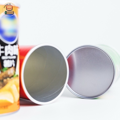 Contenitore di snack per patatine in linea di alluminio per imballaggio alimentare in tubo di carta personalizzato