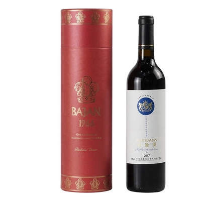 Il cuscino del velluto della scatola di presentazione della bottiglia di vino della bevanda ha inserito Hotstamping impresso
