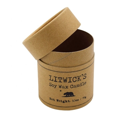 cilindro della carta della candela 3.5oz che imballa Logo Kraft Paper Tube Boxes su ordinazione